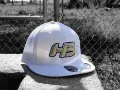 HB Sports Headbanger Sports I8501 Cap America Flexfit Performance Trucker Mesh Back Hat: White & Gold