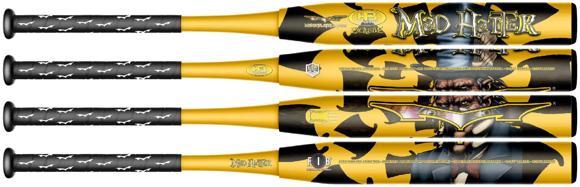 Monsta Athletics 2022 Monsta Mad Hatter "Gold" 12.5" USA/ASA Slowpitch Softball Bat: Collectors Edition - Image 6