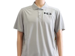 HB Sports Logo New Balance Light Grey Performance Tech Polo: TMMT706